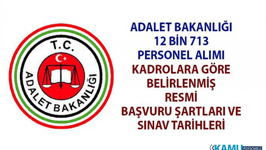 Adalet Bakanlığı KPSS 70 taban puanı ile en az lise, önlisans ve lisans mezunu 12 bin 713 personel alımı yapacak! İşte kadrolara göre belirlenen resmi başvuru şartları!