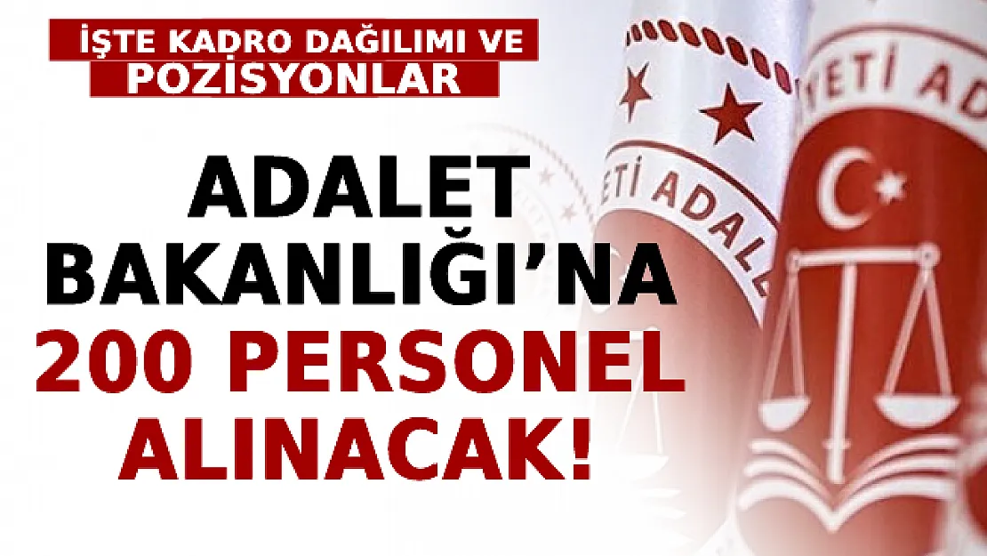 Adalet Bakanlığı'na 200 Personel Alınacak! İşte Kadro Dağılımı ve Pozisyonlar