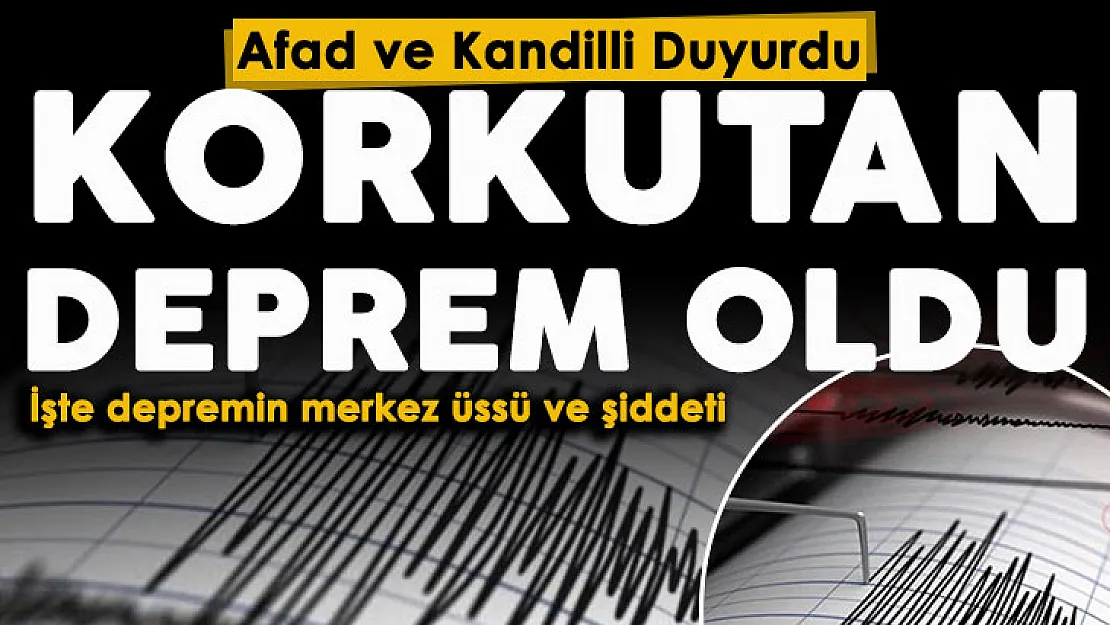 AFAD ve Kandilli Rasathanesi son dakika duyurdu: Korkutan deprem oldu! İşte depremin merkez üssü ve şiddeti