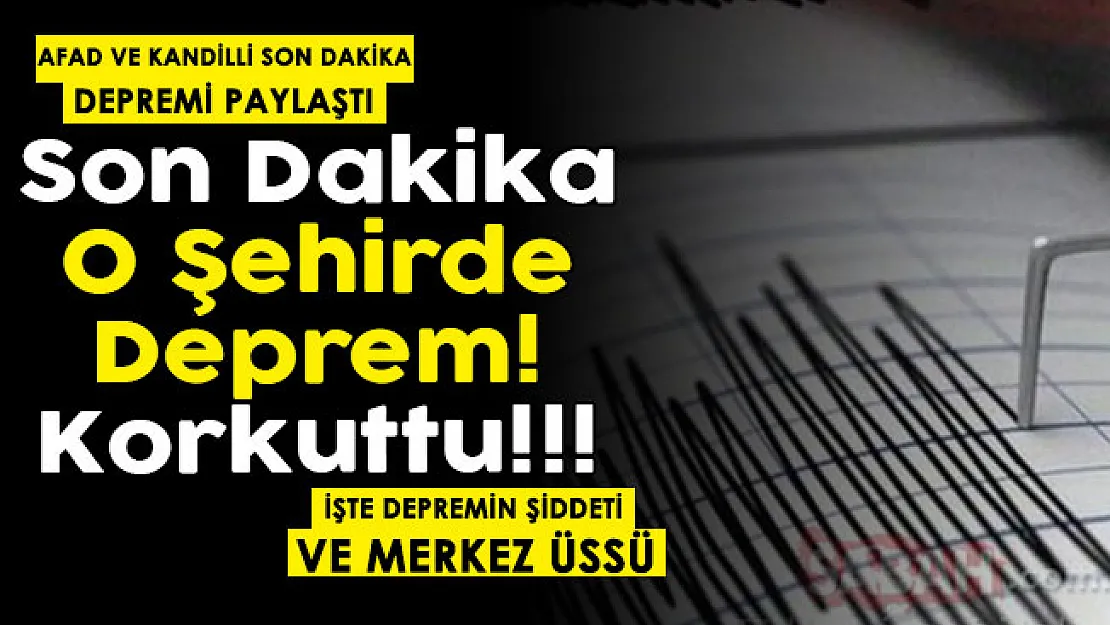AFAD ve Kandilli son dakika duyurdu: O şehirde korkutan deprem oldu! İşte depremin şiddeti ve merkez üssü