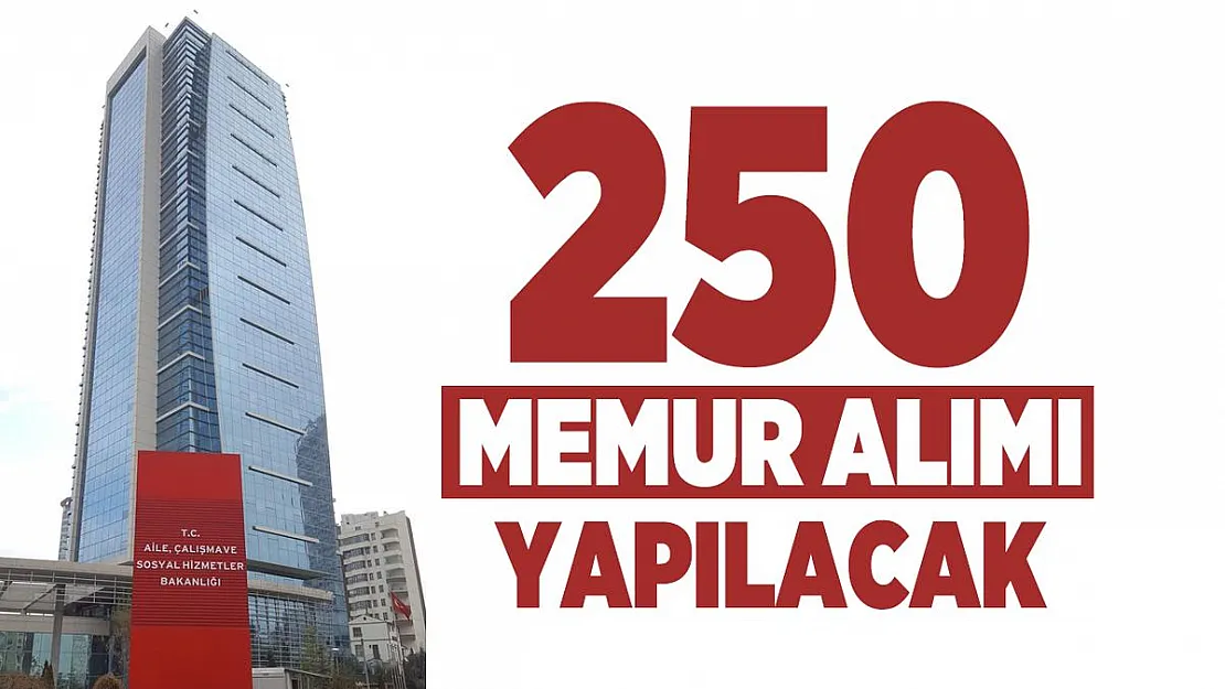 Aile, Çalışma ve Sosyal Hizmetler Bakanlığı personel alımı yapacak! 250 memur alımı olacak