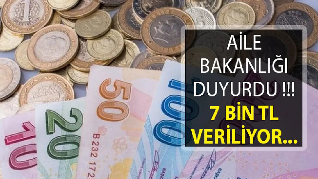 Aile, Çalışma ve Sosyal Hizmetler Bakanlığı Duyurdu! En Az 7 Bin TL Verilecek