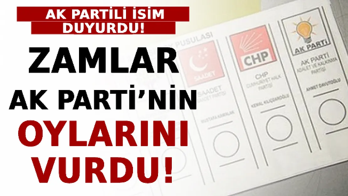 AK Partili İsim Duyurdu! Zamlar AK Parti'nin Oylarını Vurdu!