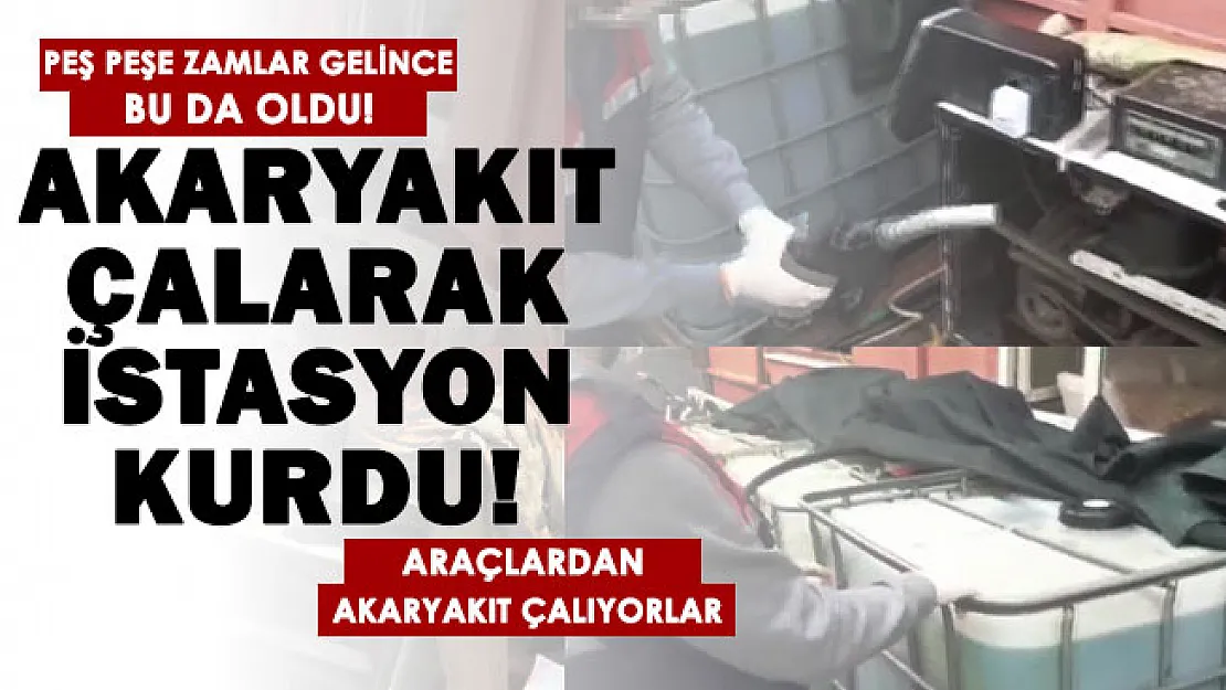 Akaryakıt fiyatları isyan ettirecek derece gelince bu da oldu! Park halindeki araçlardan arkaryakıt çalarak istasyon kurmuş