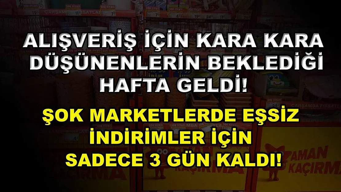 Alışveriş için kara kara düşünenlerin beklediği hafta geldi! ŞOK marketlerde eşsiz indirimler için sadece 3 gün kaldı!