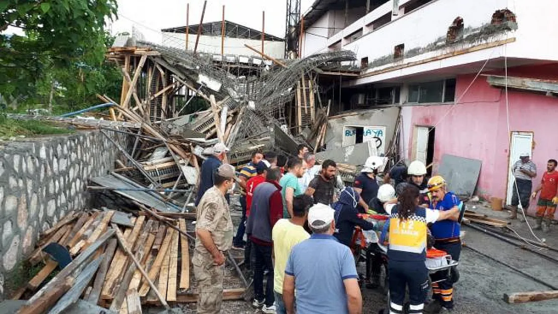 Amasya'da bir fabrika inşaatında göçük! Yaralı işçiler var!