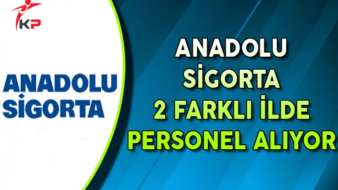 Anadolu Sigorta 2 Farklı İlde Personel Alımı Yapıyor