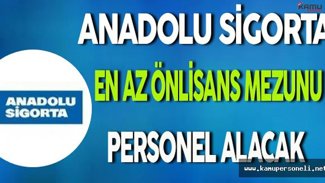 Anadolu Sigorta En Az Önlisans Mezunu Personel Alımı Yapacak