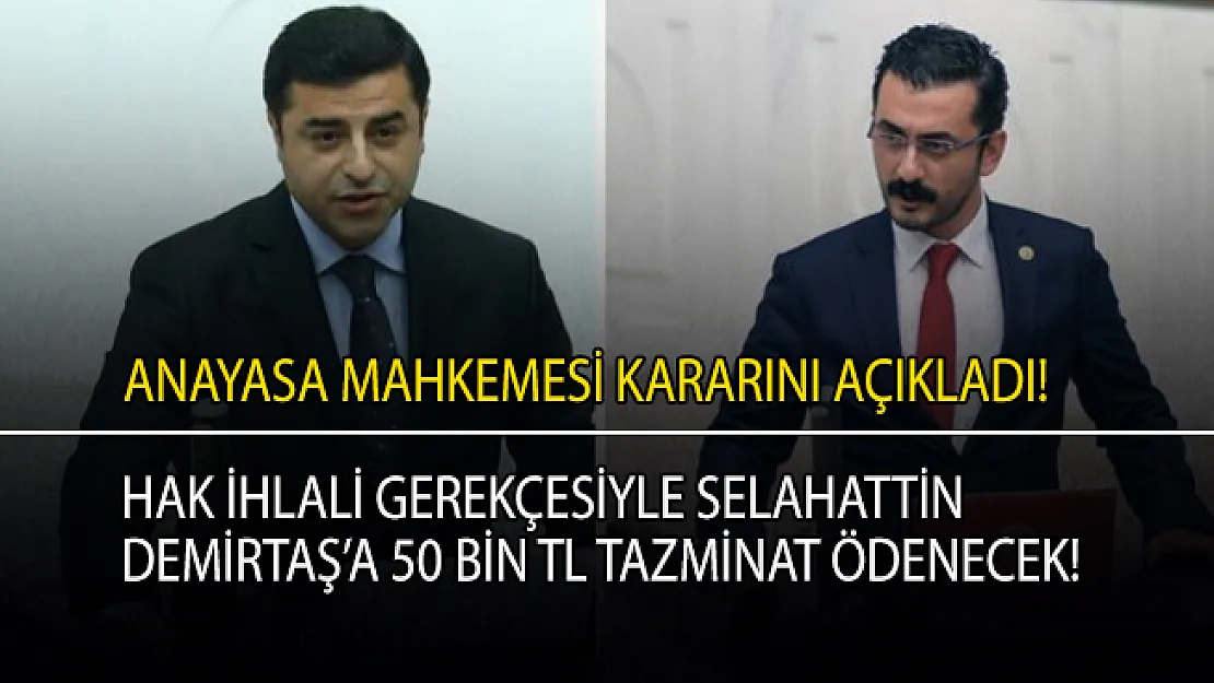 Anayasa Mahkemesi Selahattin Demirtaş ve Eren Erdem hakkında kararını açıkladı!