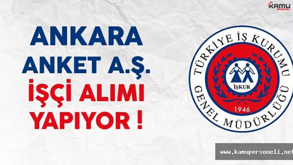 Ankara Anket AŞ. En Az İlkokul Mezunu İşçi Alıyor