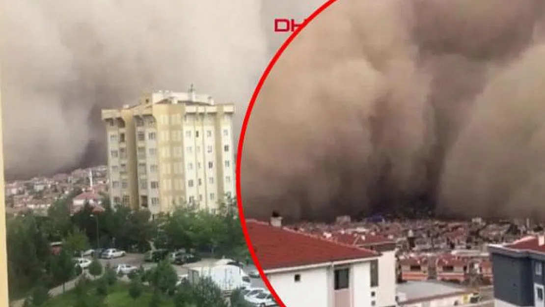 Ankara Polatlı'da oluşan kum fırtınası görenleri hayretlere düşürdü!