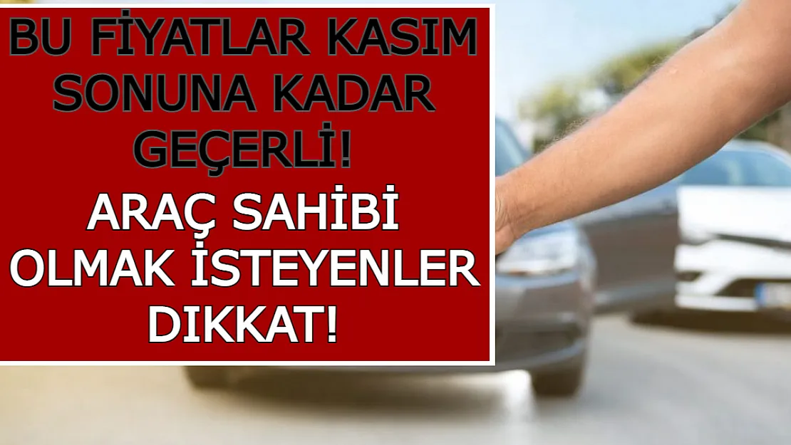 Araç Sahibi Olmak İsteyenler Dikkat! Bu Fiyatlar Kasım Sonuna Kadar Geçerli!