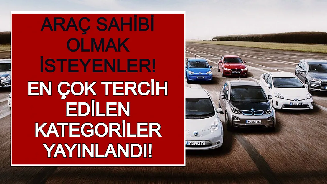 Araç Sahibi Olmak İsteyenler! En Çok Tercih Edilen Kategoriler Yayınlandı!