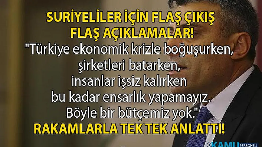 Ardahan Milletvekili Öztürk Yılmaz, Türkiye'de bulunan Suriyeliler hakkında flaş açıklamalarda bulundu!