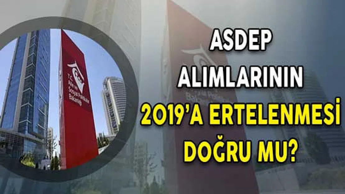 ASDEP Alımlarının 2019'a Ertelenmesi Doğru Mu?