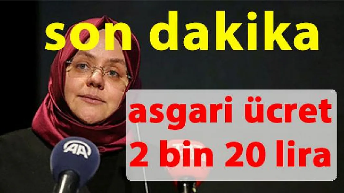 Asgari Ücret 2 bin 20 lira oldu