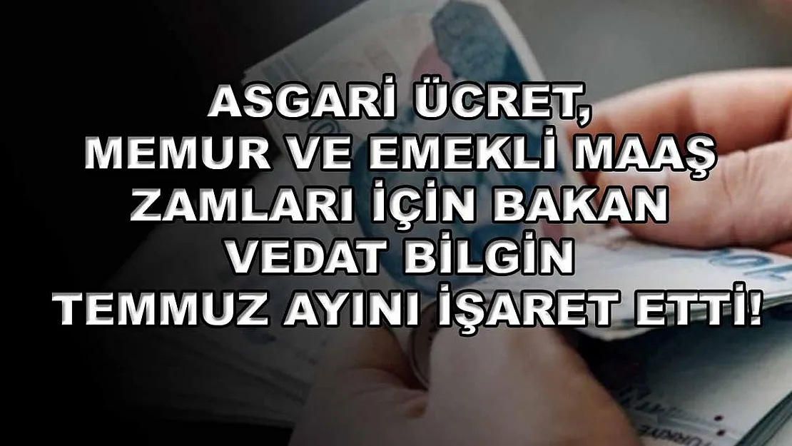 Asgari ücret, memur ve emekli maaş zamları için Bakan Vedat Bilgin Temmuz ayını işaret etti!
