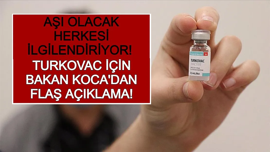 Aşı Olacak Herkesi İlgilendiriyor! TURKOVAC İçin Bakan Koca'dan Flaş Açıklama!