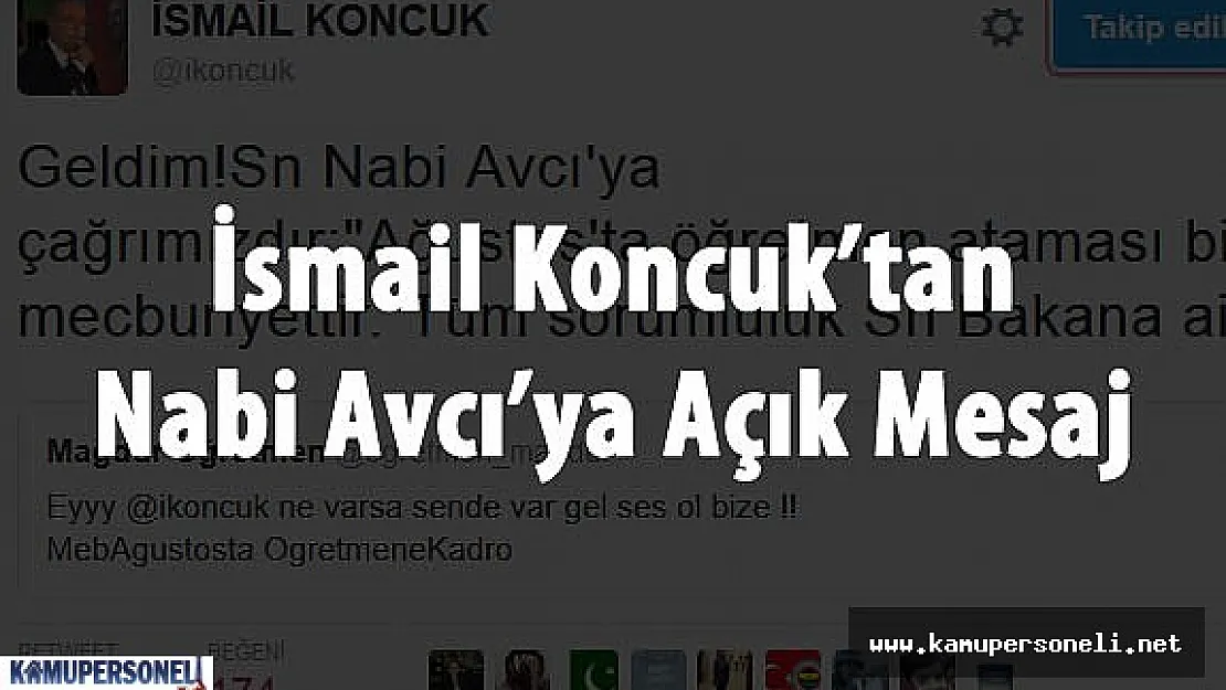 Atama Bekleyen Öğretmenler İçin Bir Adım da İsmail Koncuk'tan Geldi