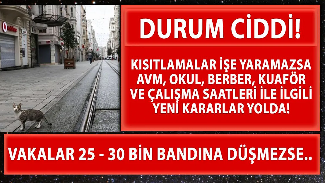 AVM, kuaför, berber, okullar, özel ve kamu çalışma saatleriyle ilgili kararlar alınabilir!