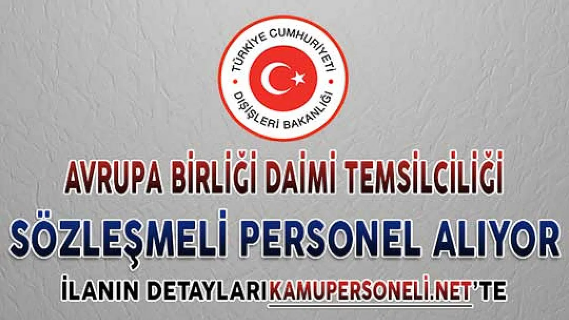 Avrupa Birliği Daimi Temsilciliği Sözleşmeli Personel Alıyor