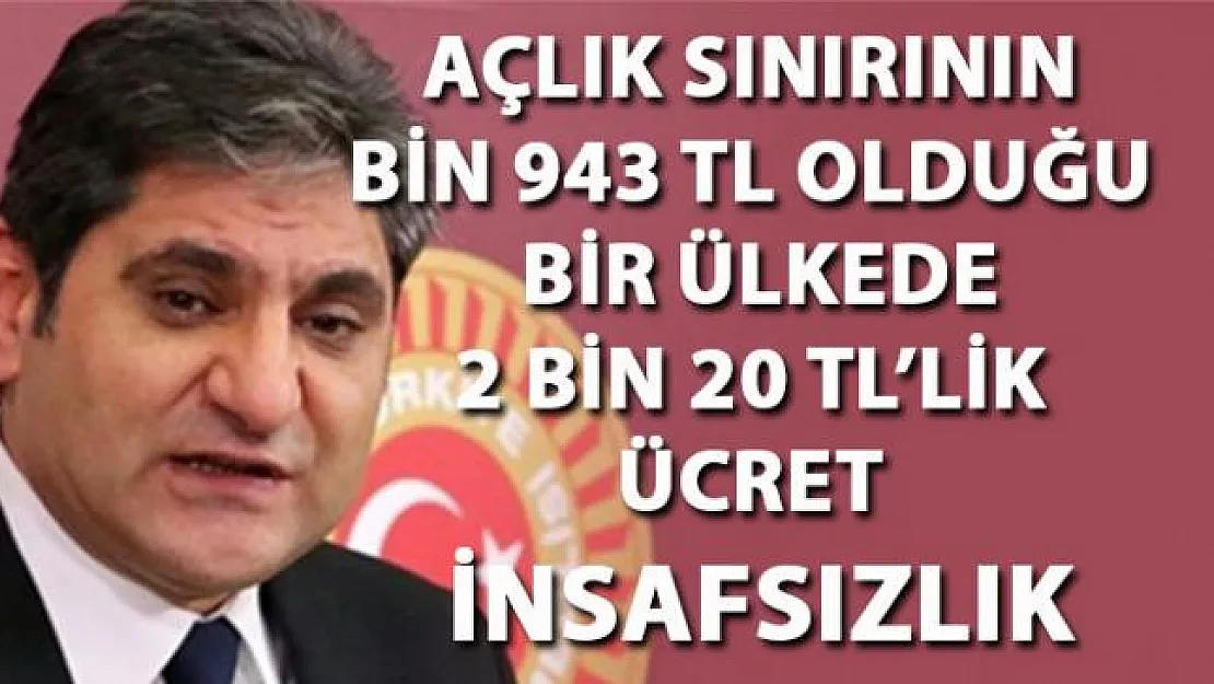 Aykut Erdoğdu, asgari ücretin 2 bin 20 TL olmasını insafsızlık olarak değerlendirdi