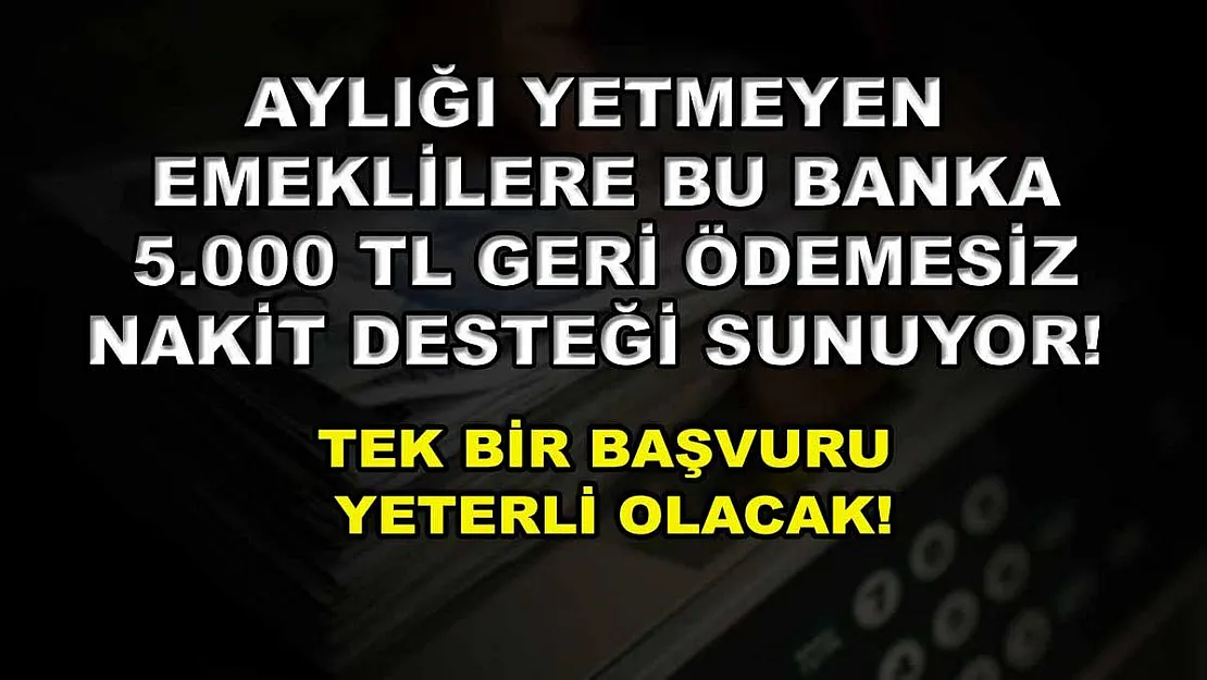 Aylığı yetmeyen emeklilere bu banka 5.000 TL geri ödemesi nakit desteği sunuyor! Tek bir başvuru yeterli olacak!