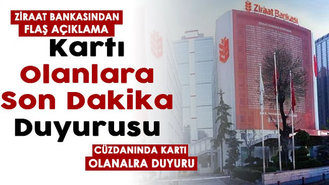 Az önce tamamen onaylandı! Ziraat Bankası kartı olanlara son dakika duyurusu