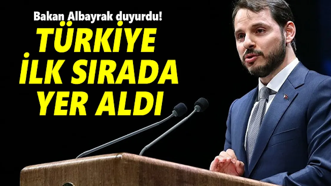 Bakan Albayrak duyurdu! Türkiye ilk sırada yer aldı
