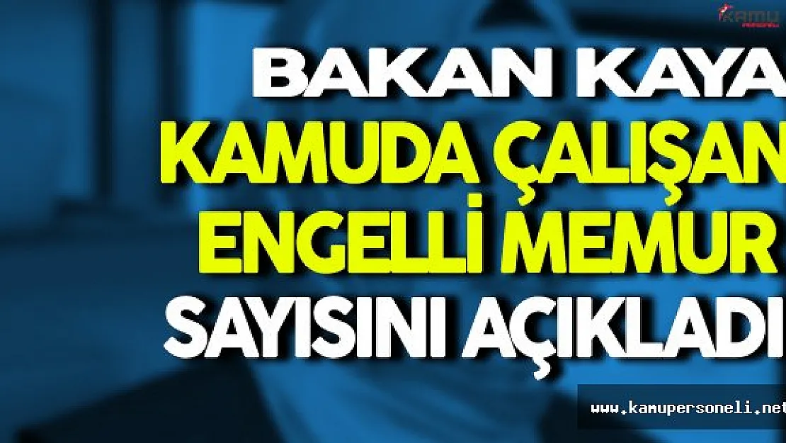 Bakan Kaya Kamudaki Engelli Memur Sayısını Açıkladı