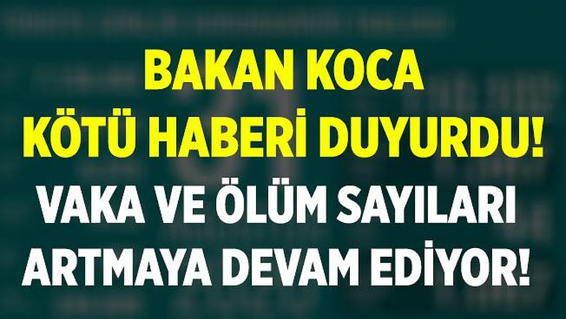 Bakan Koca'dan kötü haber geldi! Vaka ve ölüm sayıları artmaya devam ediyor!