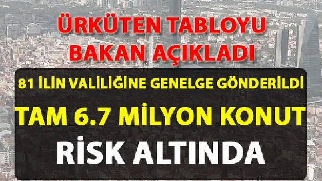 Bakan Kurum, Türkiye'de risk altında olan toplam konut sayısını açıkladı
