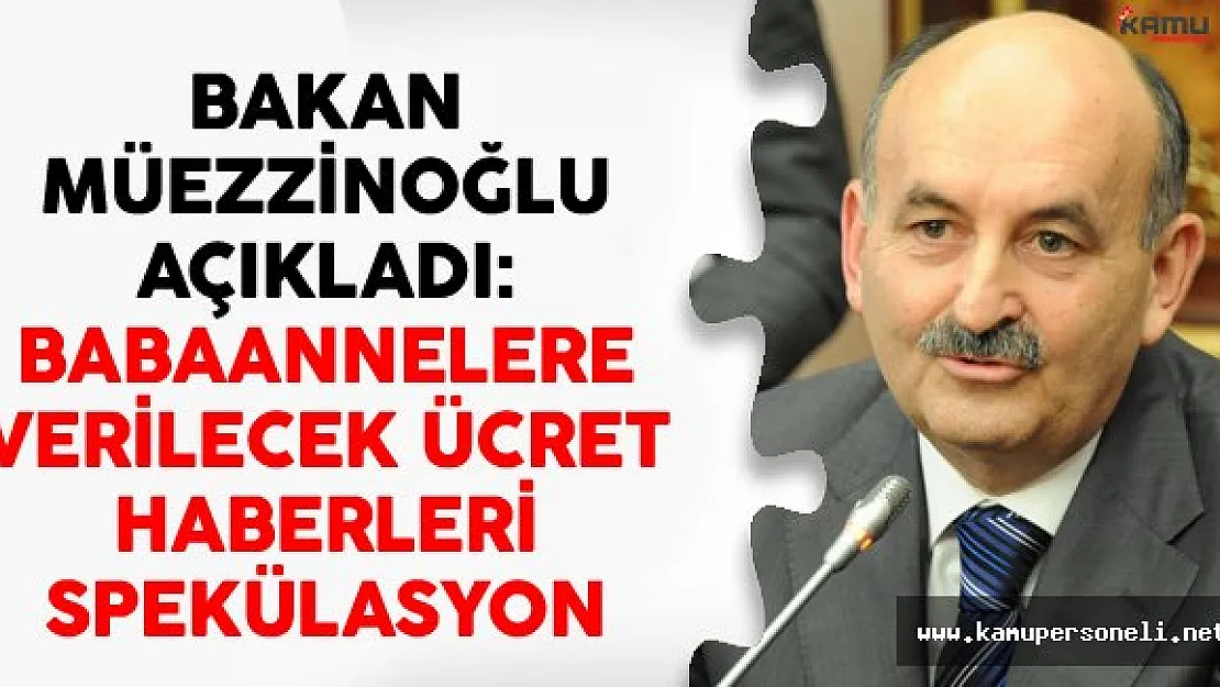 Bakan Müezzinoğlu: Babaannelere Verilecek Ücret Haberleri Spekülasyon