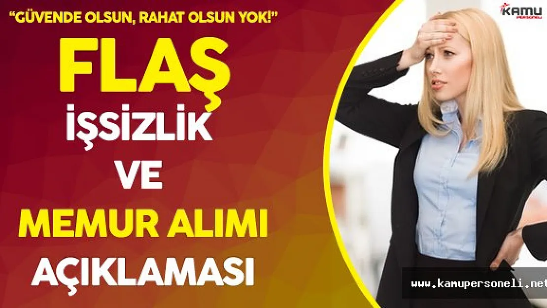 Bakan Müezzinoğlu'ndan Flaş ! Kamu Personeli Alımı ve İşsizlik Açıklamaları