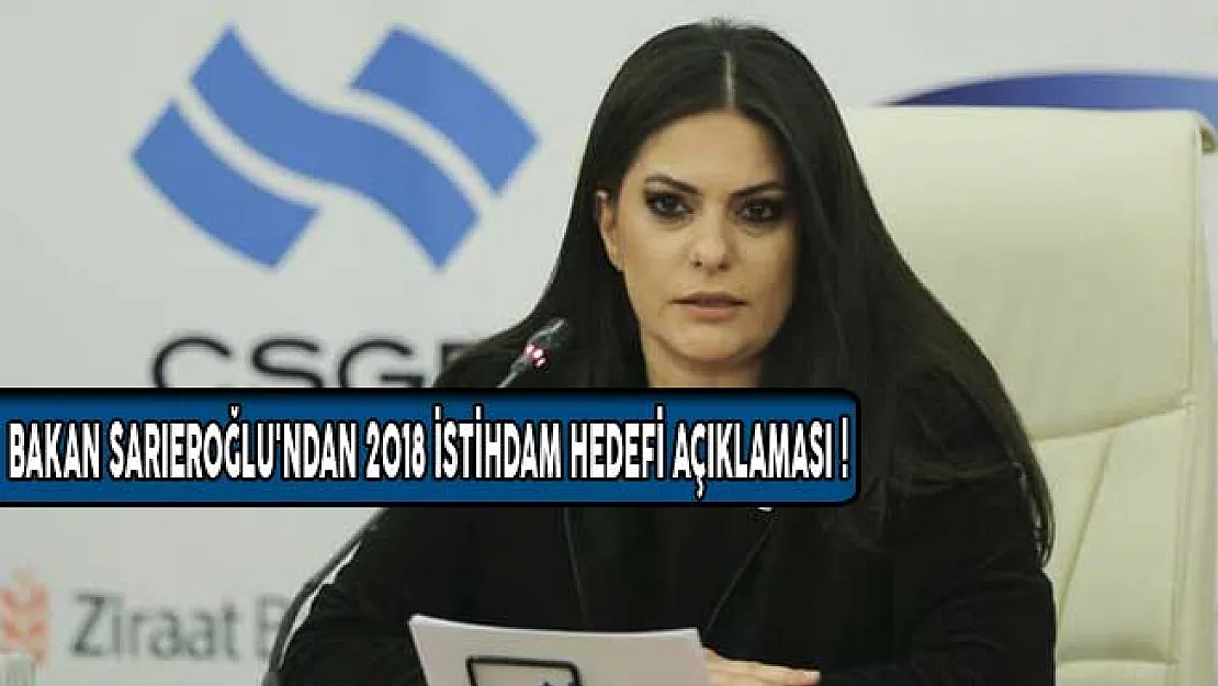 Bakan Sarıeroğlu'ndan 2018 İstihdam Hedefi Açıklaması!