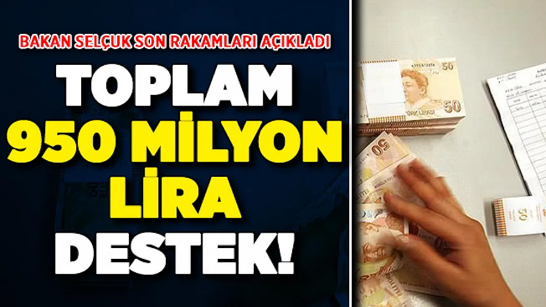 Bakan Selçuk son rakamları açıkladı: Tam 950 milyon lira destek