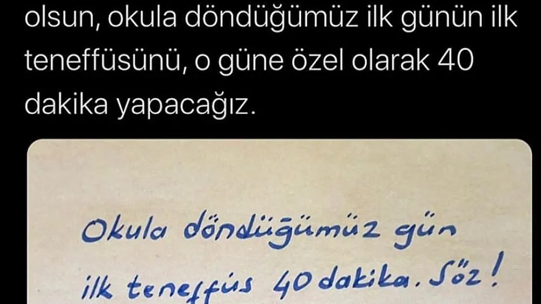 Bakan Selçuk'tan öğrencilere 40 dakika teneffüs sözü