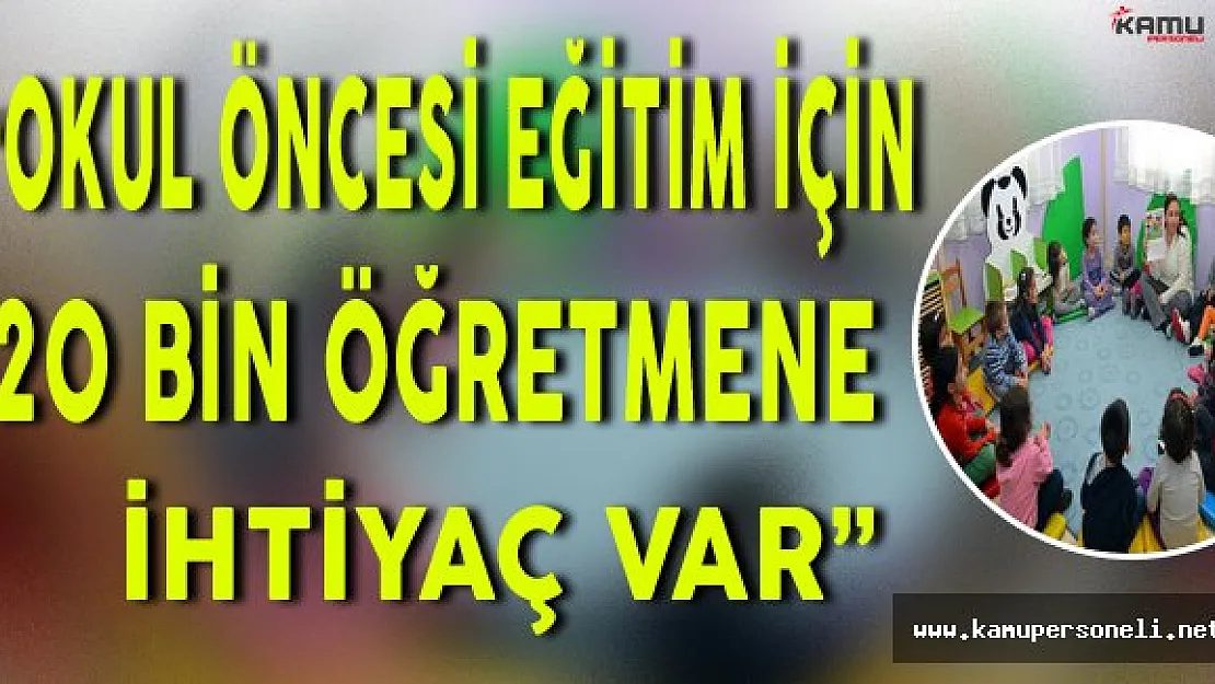 Bakan Yılmaz: &quotOkul Öncesi Eğitim İçin 20 Bin Öğretmene İhtiyaç Var"