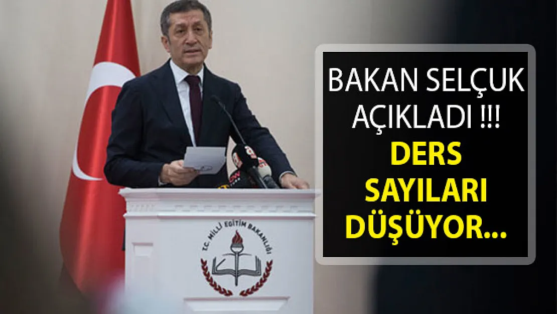 Bakan Ziya Selçuk'tan Yeni Açıklama- Ders Sayıları Düşüyor