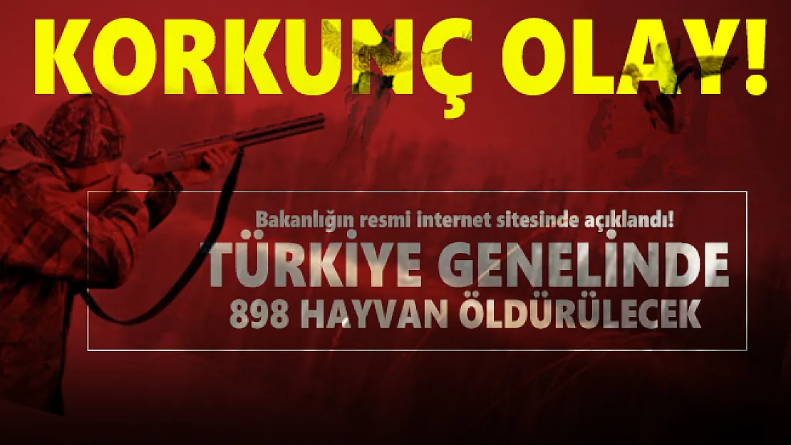 Bakanlığın resmi internet sitesinde açıklandı! 898 hayvan öldürülecek