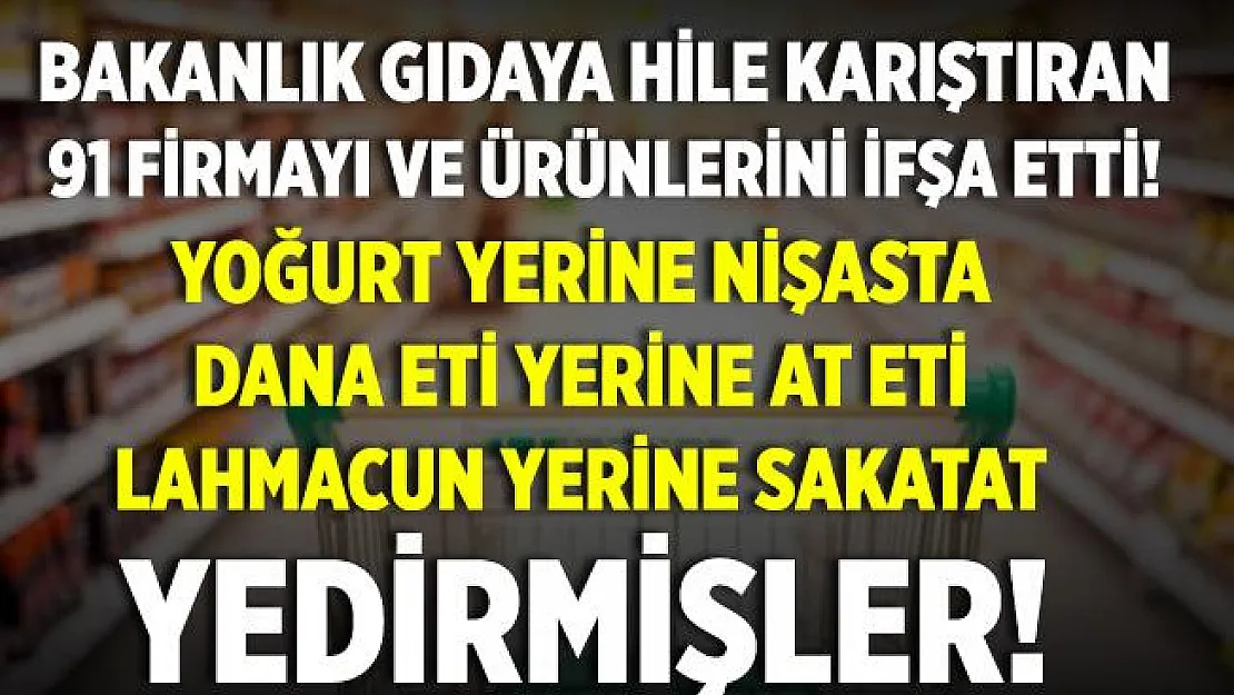 Bakanlık gıdada hile yapan 91 firmayı tek tek paylaştı! Lahmacun yerine sakatat, yoğurt yerine nişasta ve dana eti yerine at eti yedirmişler!