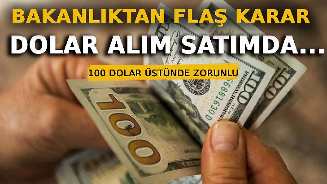 Bakanlıktan Flaş Dolar Alım Satım Kararı! 100 Doların Üzerinde…