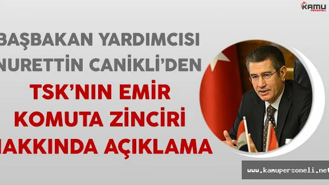 Başbakan Yardımcısı Canikli'den TSK'nın Emir Komuta Zinciri Hakkında Açıklama