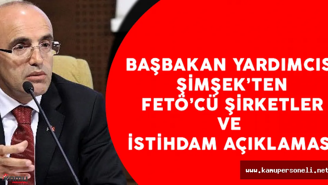 Başbakan Yardımcısı Şimşek'ten FETÖ'cü Şirketler ve İstihdam Açıklaması