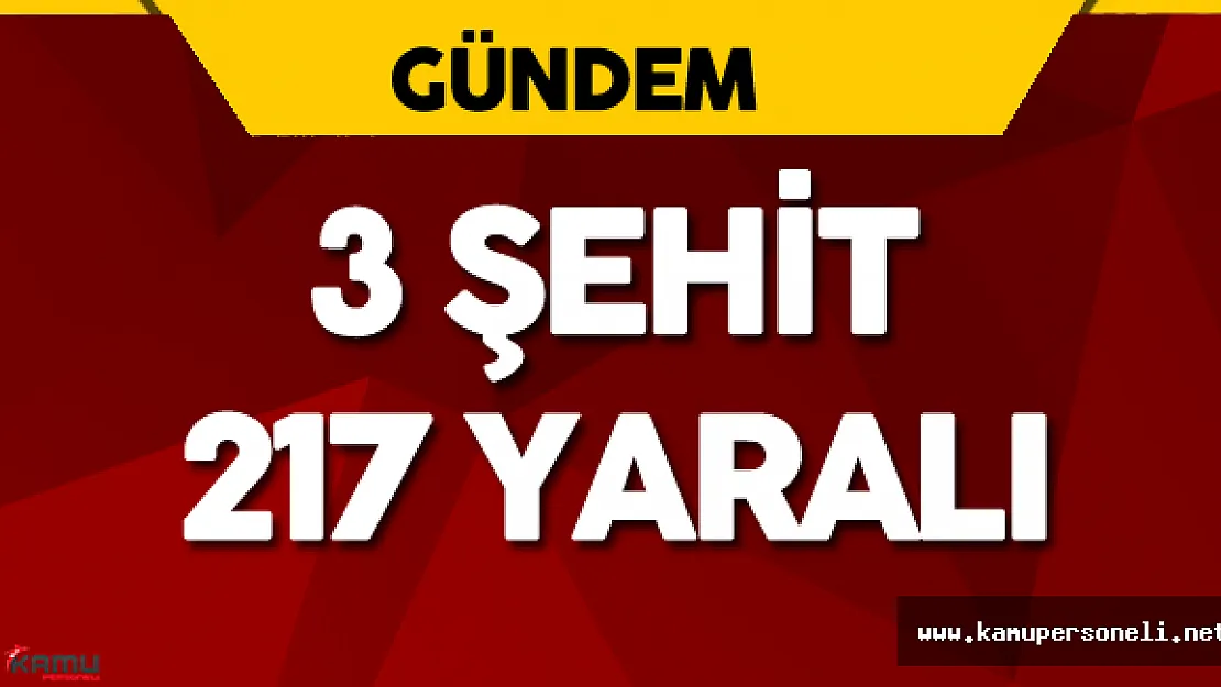 Başbakan Yıldırım: " 3 Şehit, 217 Yaralımız Var"