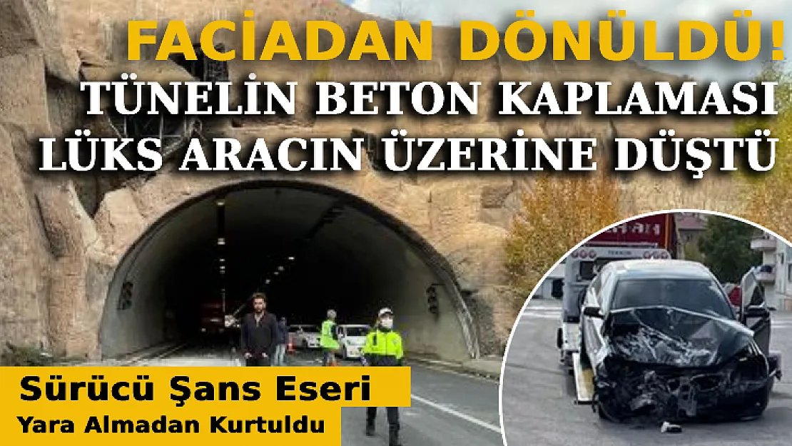 Başkentte Faciadan Dönüldü: Tünelin Beton Kaplaması Lüks Aracın Üzerine Düştü