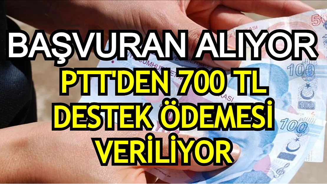 Başvuran alıyor! PTT'den 700 TL anında destek ödemesi