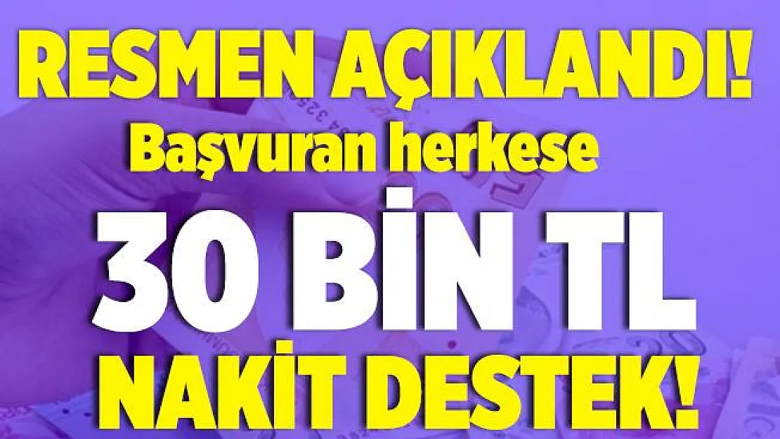 Başvuran herkese 30 bin TL'ye kadar nakit destek ödemesi!