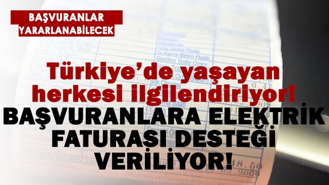 Başvuranlar yararlanabiliyor! Elektrik faturasına maddi destek başladı!