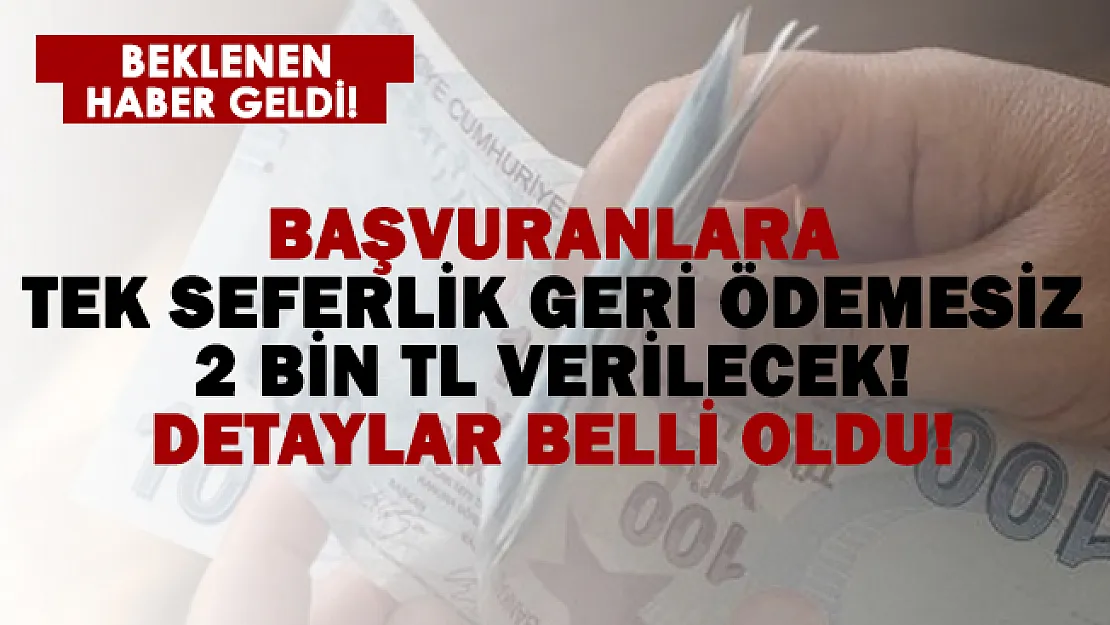 Başvuranlara anında geri ödemesiz 2 bin TL verilecek!